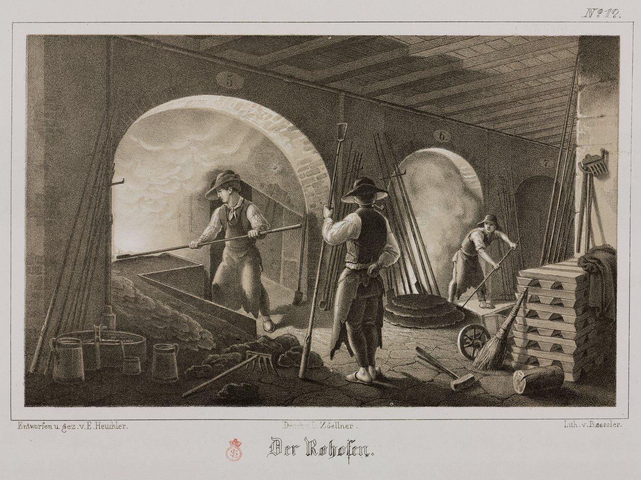 Procesamiento de materias primas, metalurgia, forja de metales preciosos, Alemania, c. 1851 de Unbekannt