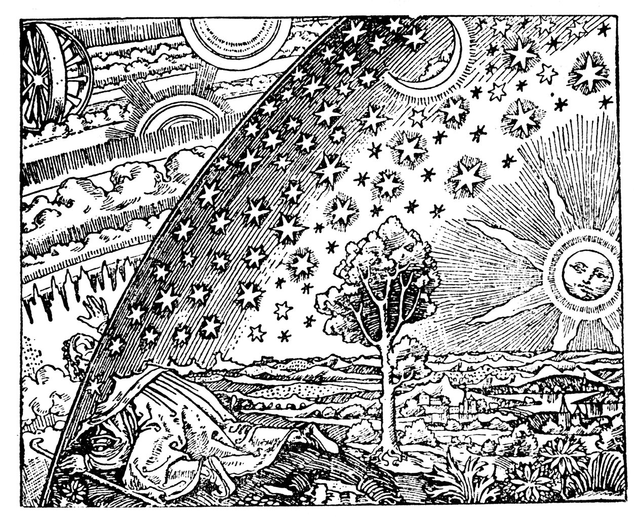 Reconstrucción de una concepción medieval del universo, siglo XIX de Unbekannt