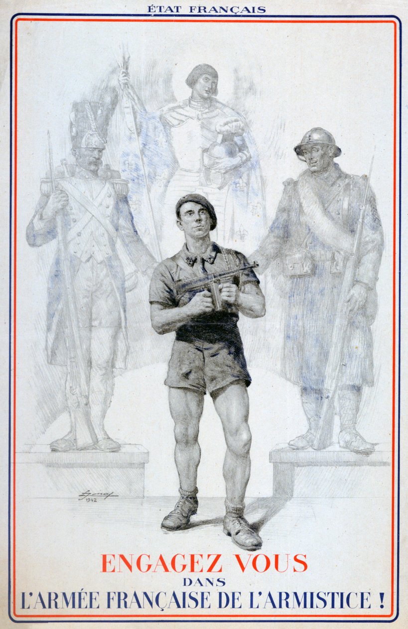 Póster de reclutamiento para el Ejército Francés del Armisticio, 1940-1942 de Unbekannt