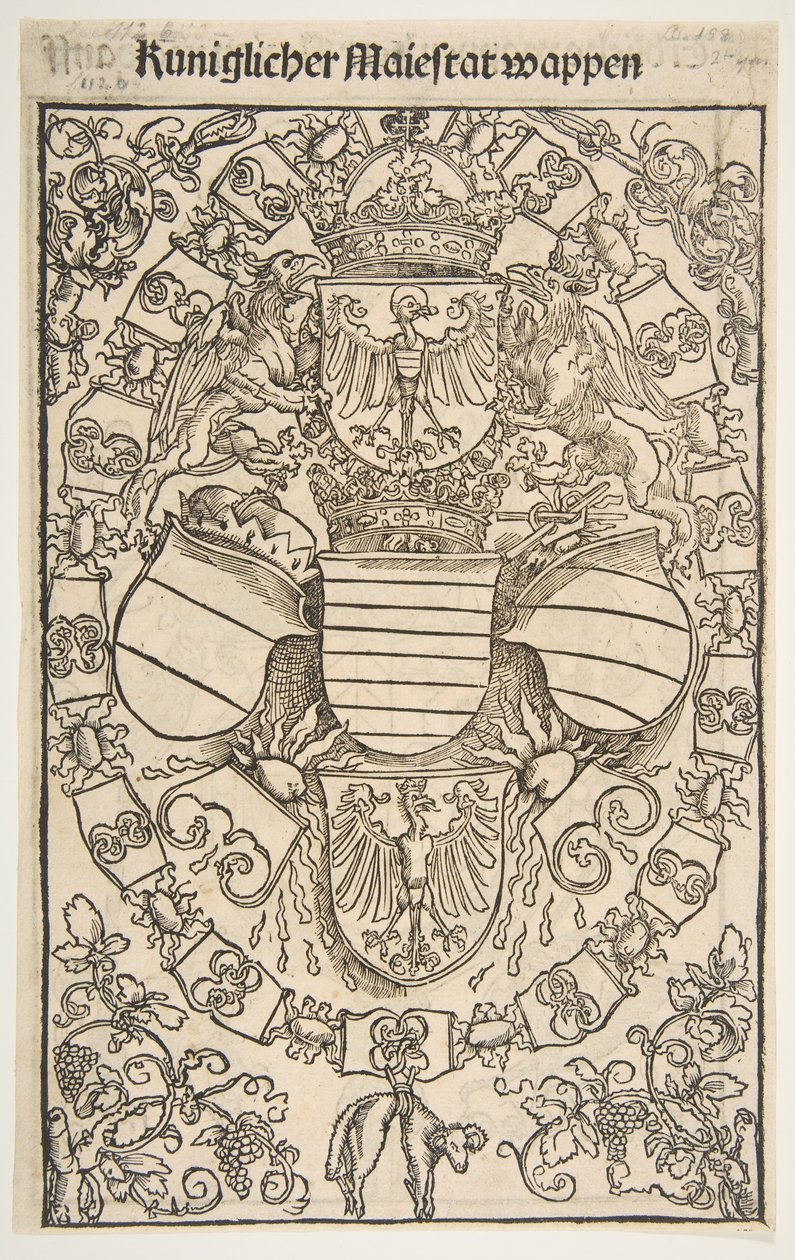 Recto: Escudo de Armas de Maximiliano I como Rey de los Romanos, verso: Escudo de Armas de Florian de Unbekannt