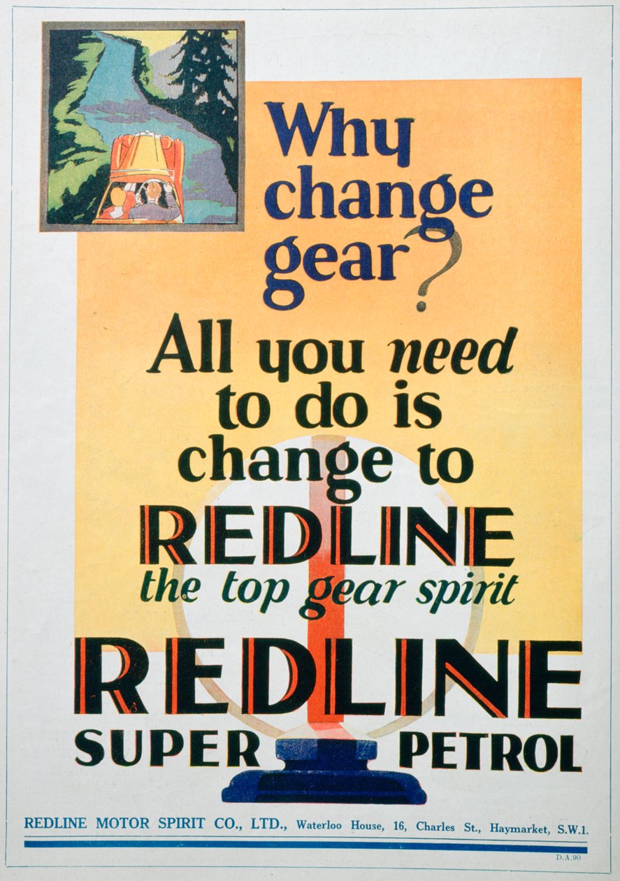 Anuncio de gasolina Red Line, 1929 de Unbekannt