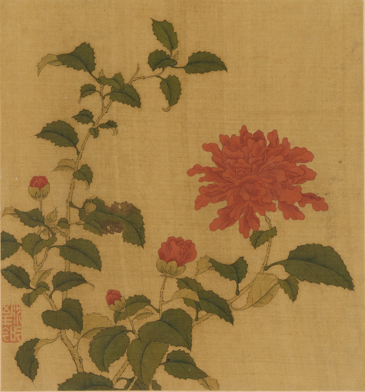 Peonía roja, dinastía Qing, siglo XVIII de Unbekannt