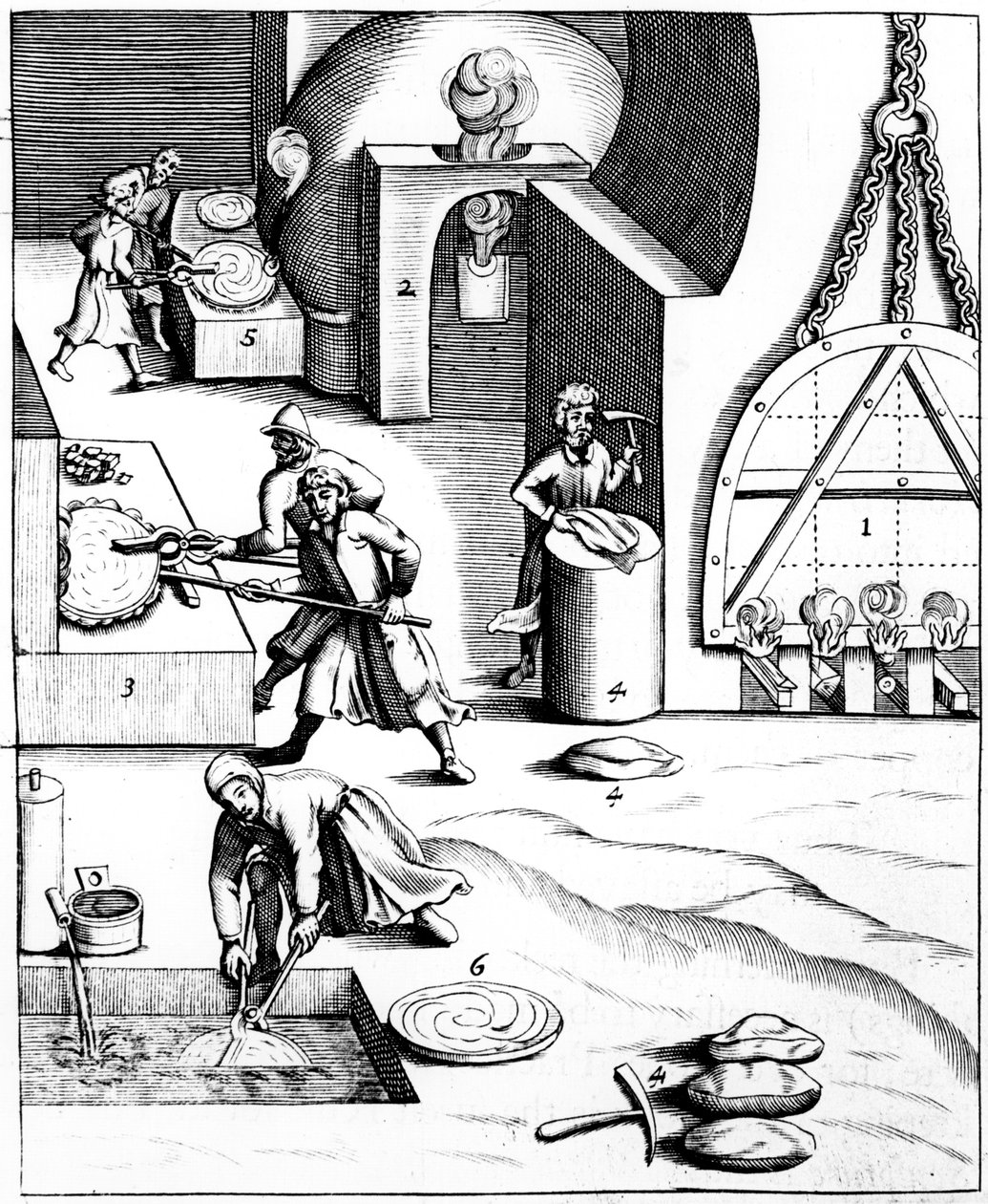 Refinando cobre usando el proceso húngaro, 1683 de Unbekannt