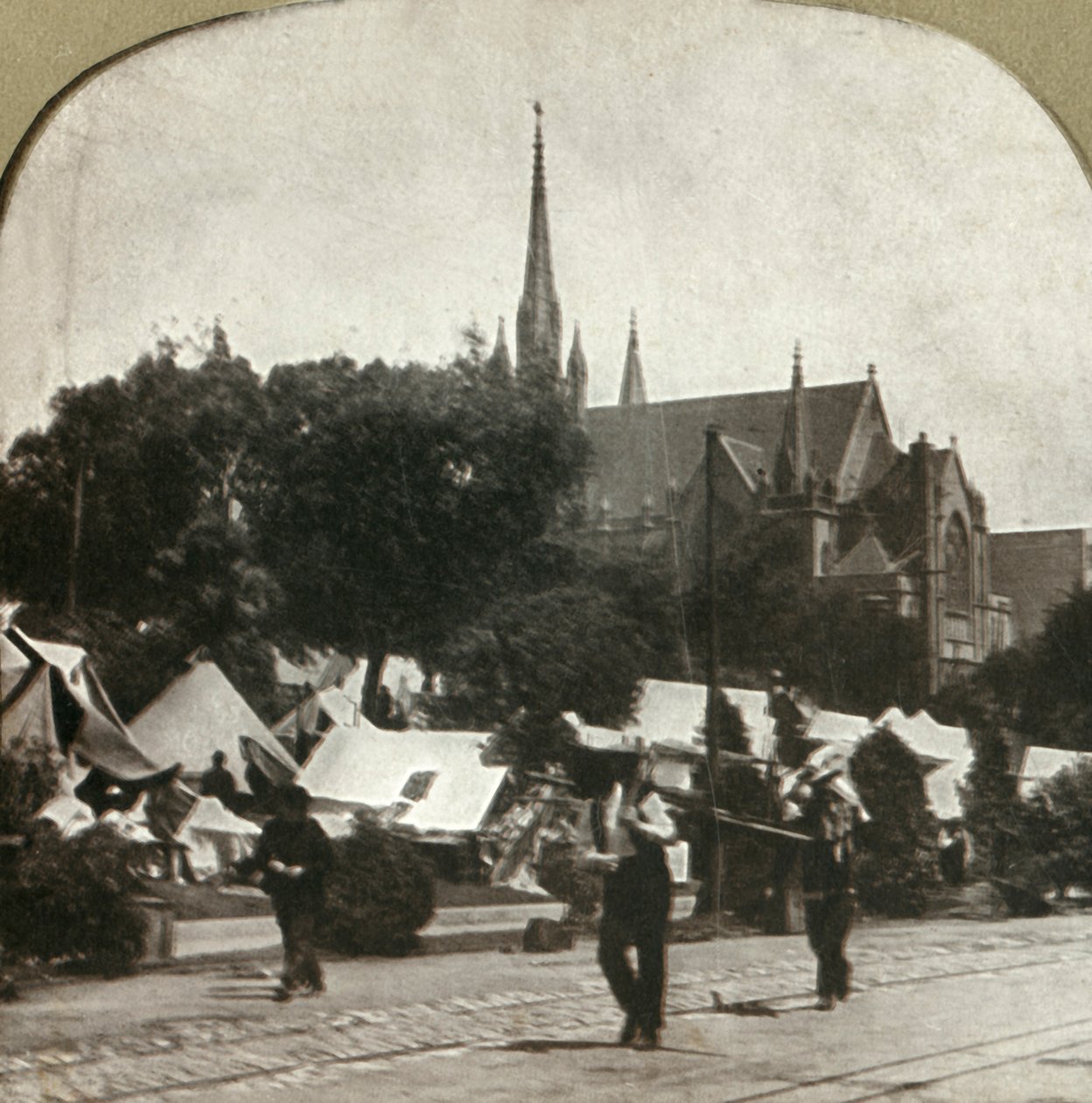 Campamento de refugiados en Jefferson Square, 1906 de Unbekannt
