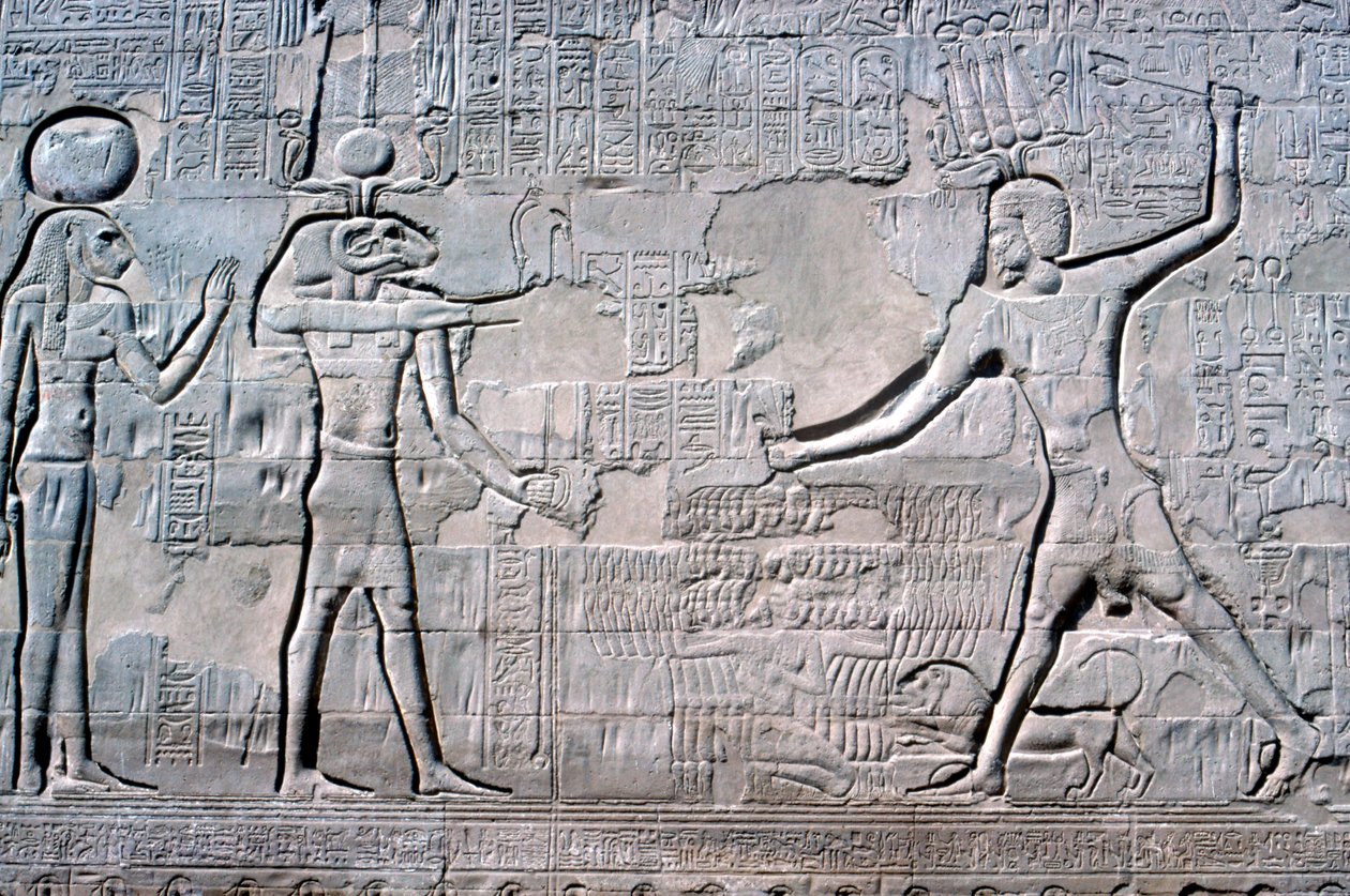 Relieve del Faraón ante Knum y Sekhmet, Templo de Khnum, Períodos Ptolemaico y Romano de Unbekannt