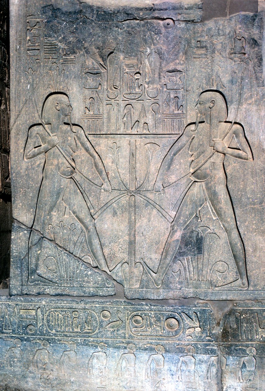 Relieve de dos figuras del dios Hapy del Nilo, Templo sagrado a Amón Mut y Jonsu, Luxor, Egipto de Unbekannt