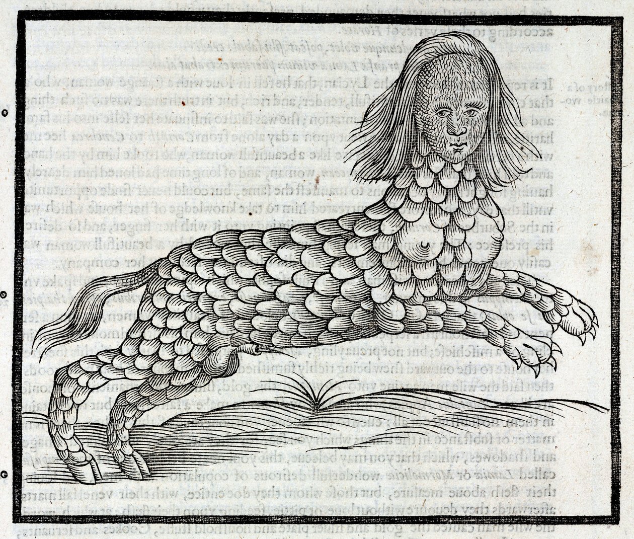 Representación de la criatura Lamia (Sybaris) Grabado extraído de History of Four-Footed Beastes de Edward Topsell 1607 La Lamia de Unbekannt