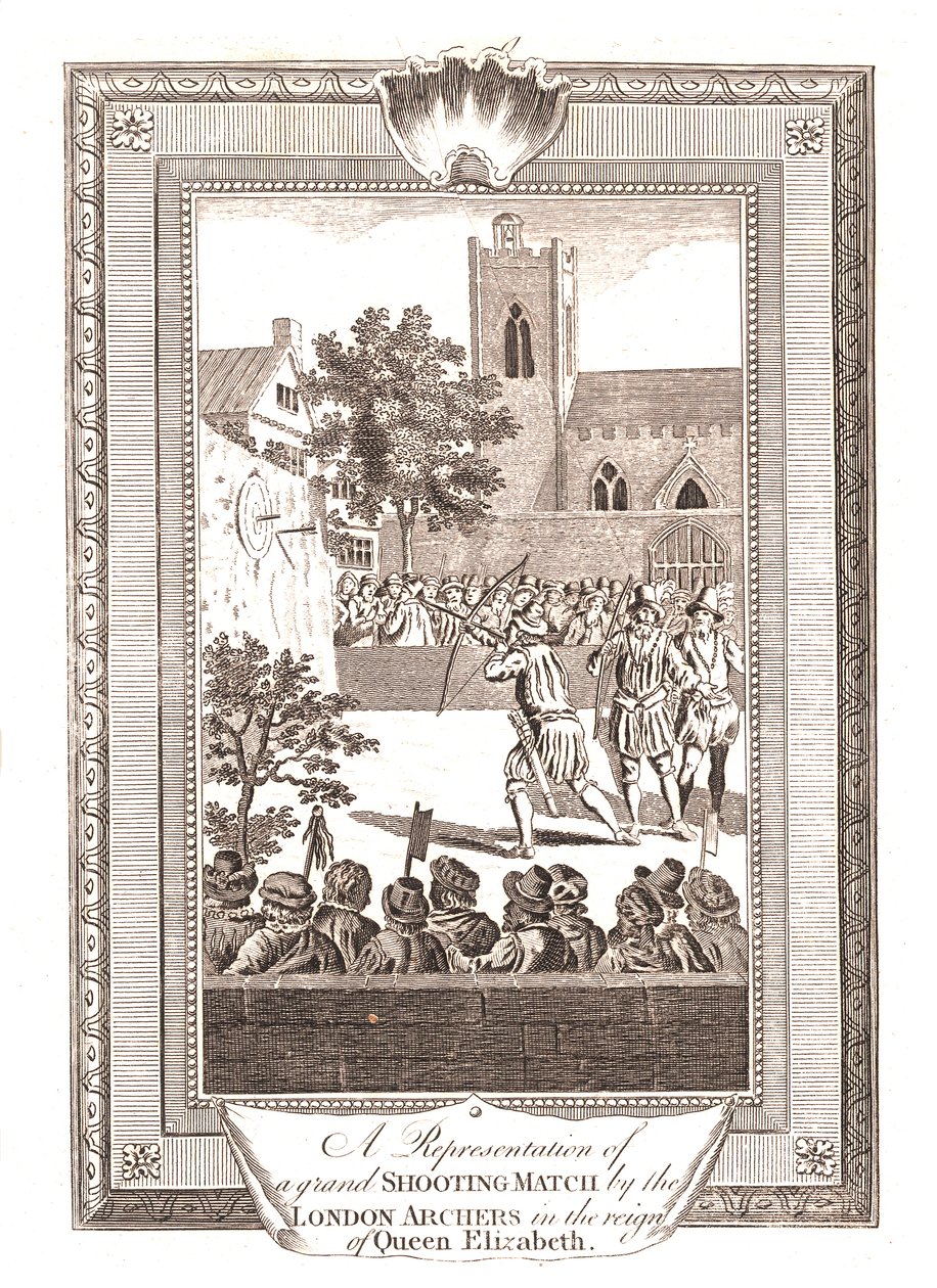 Representaciones del Concurso de Tiro por los Arqueros de Londres en el reinado de la Reina Isabel, 1793 de Unbekannt