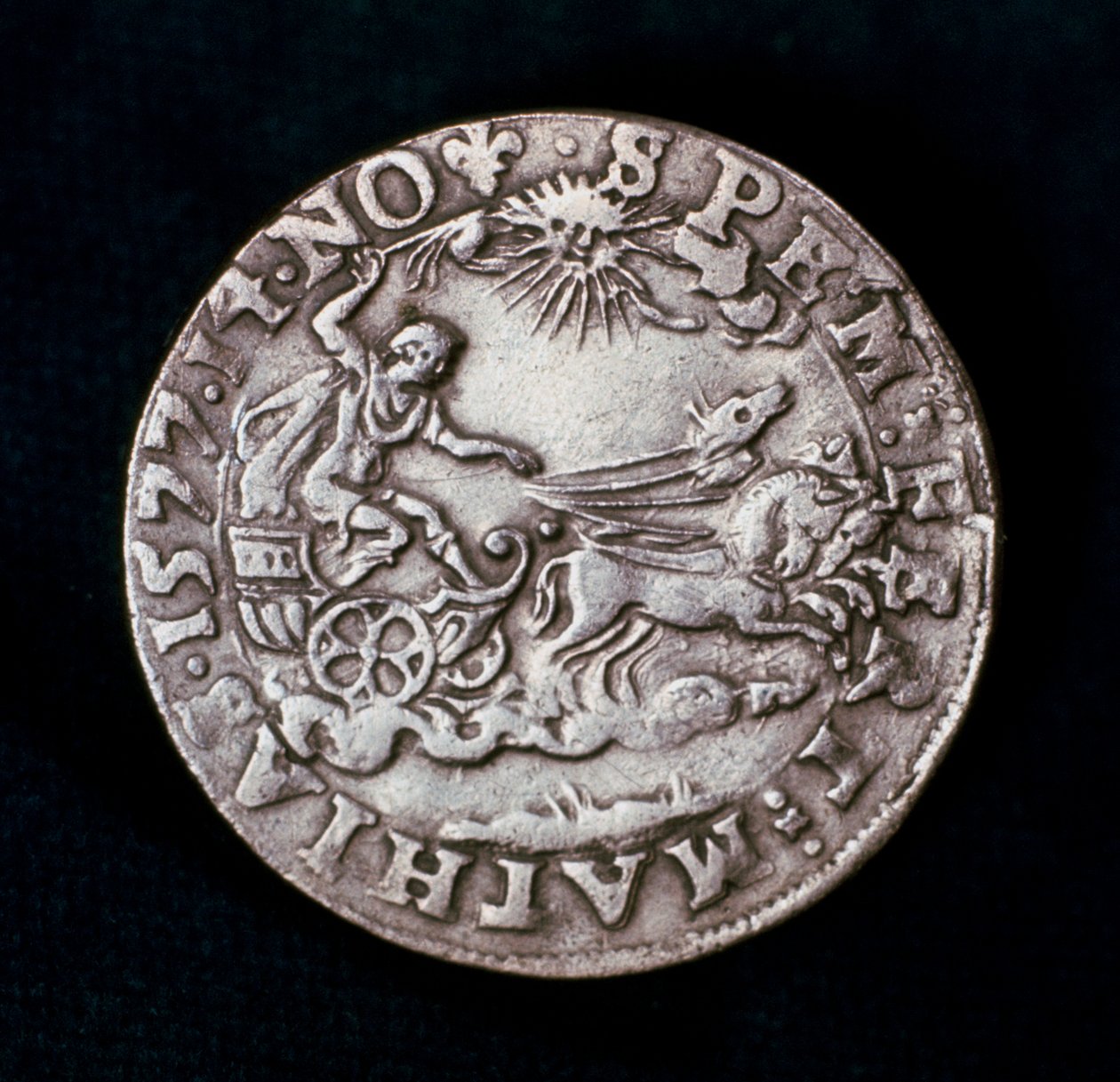 Reverso de una medalla conmemorativa del brillante cometa de 1577 de Unbekannt