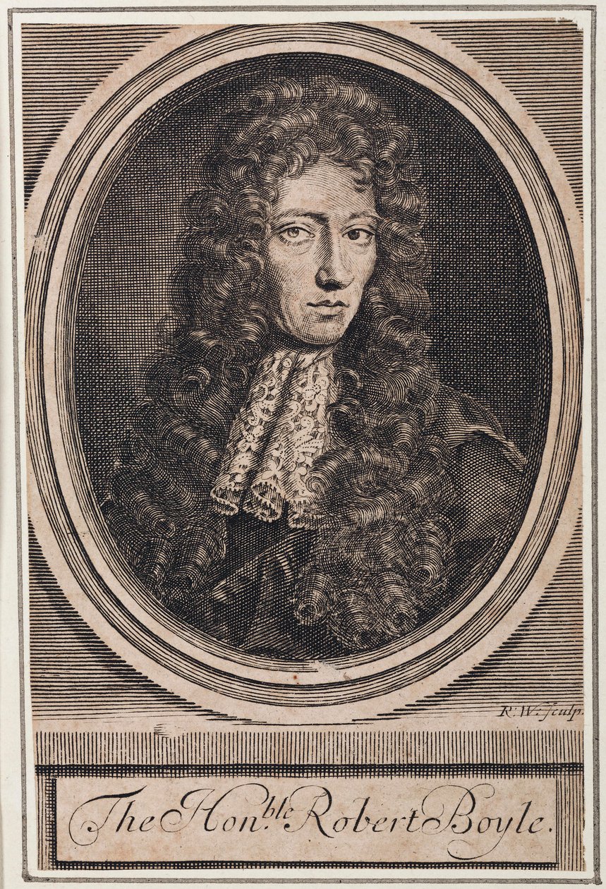 Robert Boyle, físico y químico irlandés, c. 1680 de Unbekannt