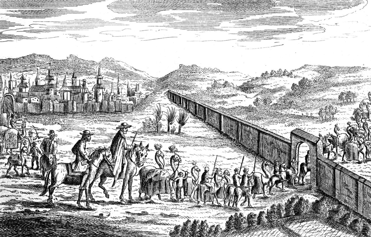 Robinson Crusoe con la Caravana Moscovita, c1719 de Unbekannt