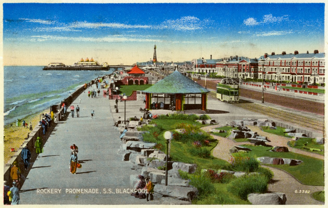 Paseo por la rocalla, Blackpool, Lancashire, c1940 de Unbekannt