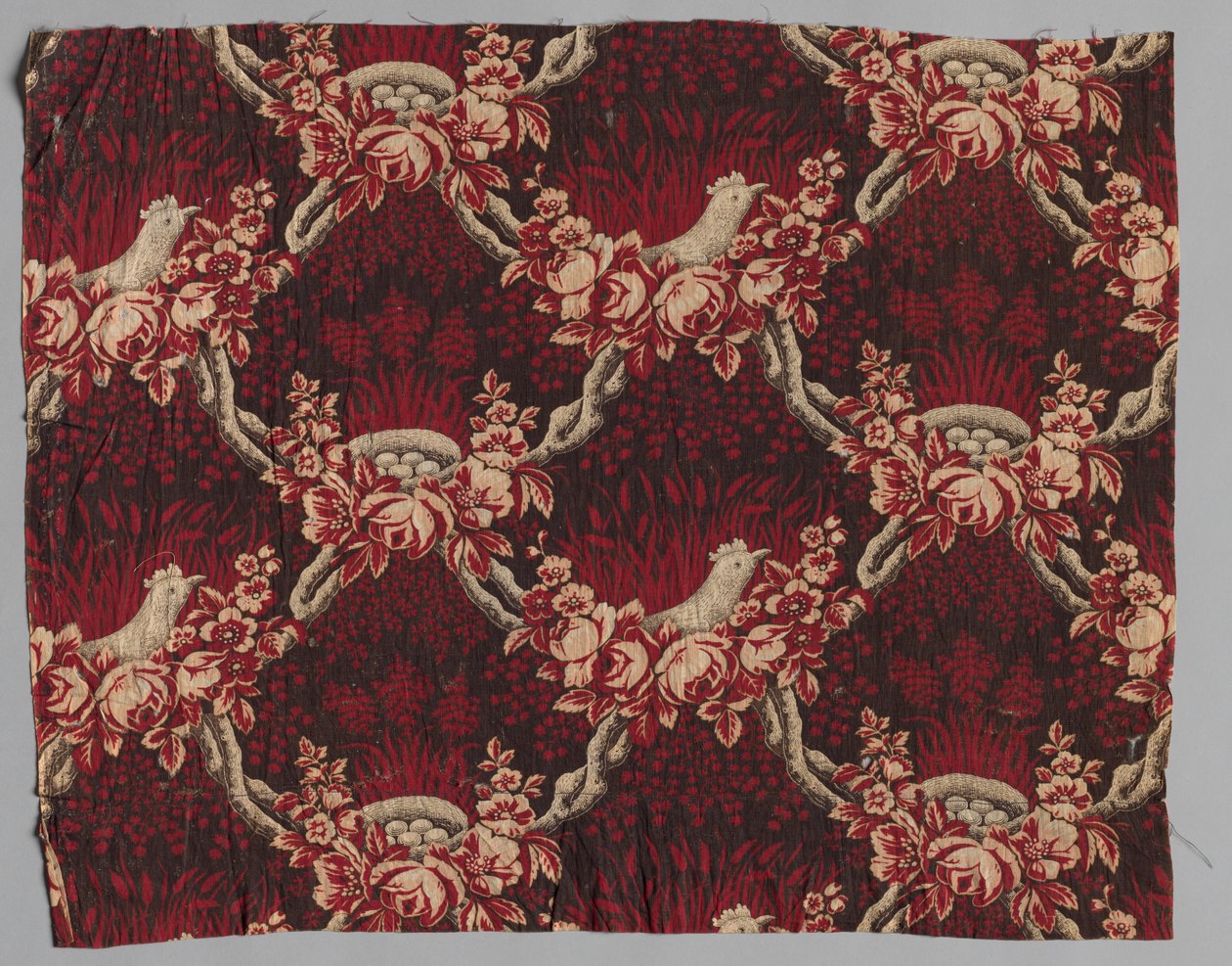 Textil de algodón impreso con rodillo, siglo XIX de Unbekannt