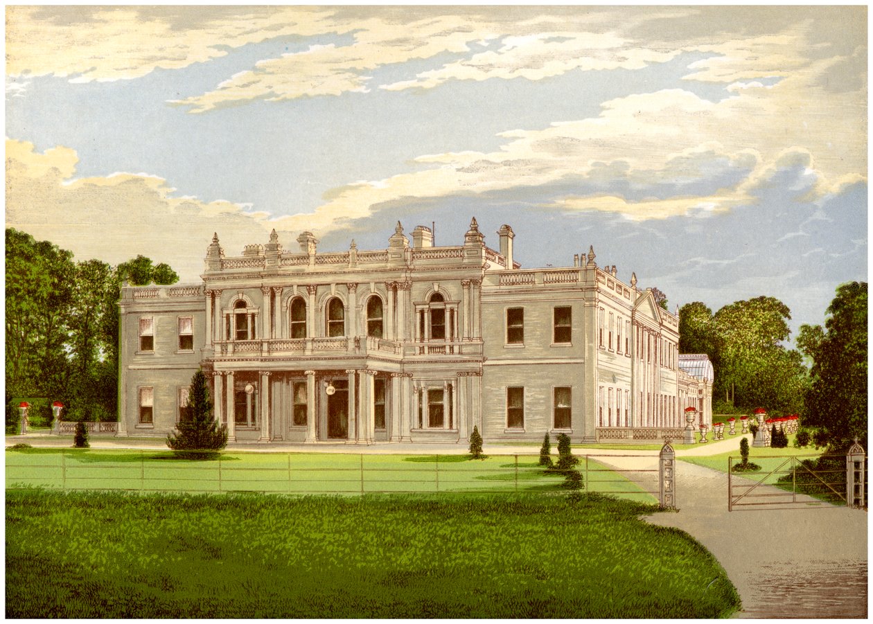 Rolleston Hall, Staffordshire, hogar del Baronet Mosley, c1880 de Unbekannt