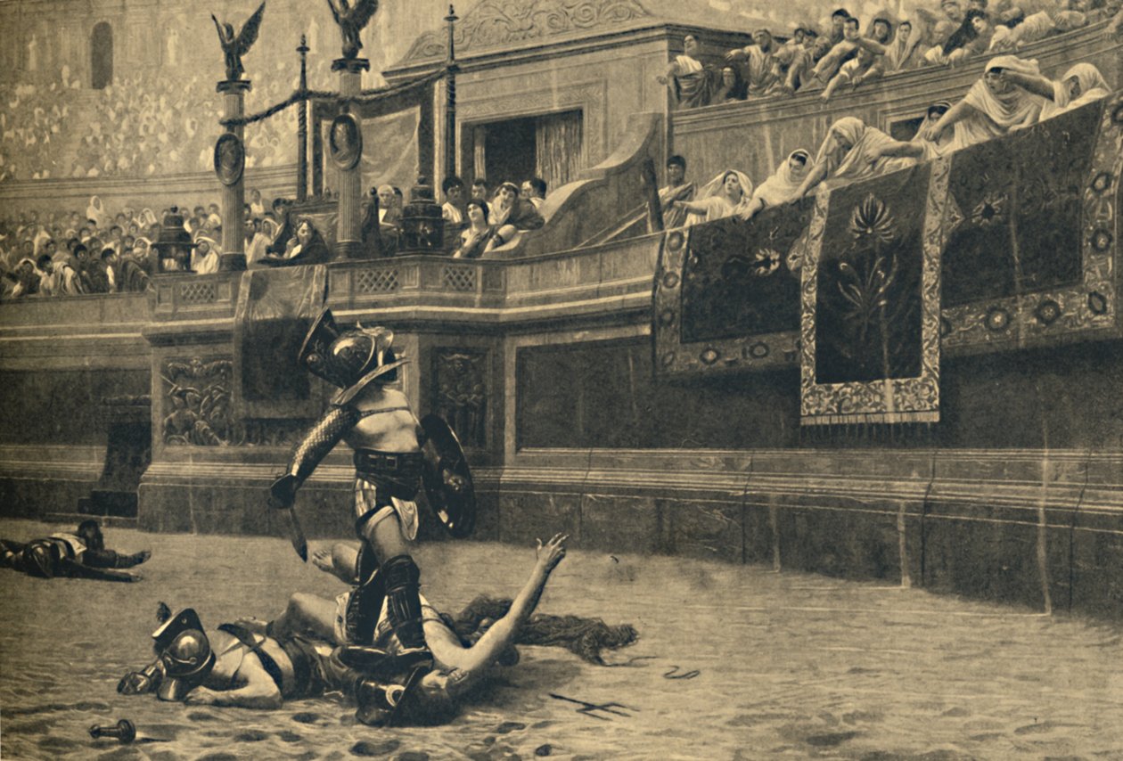 Roma - Coliseo - Pulgares abajo en una pelea de gladiadores de Unbekannt