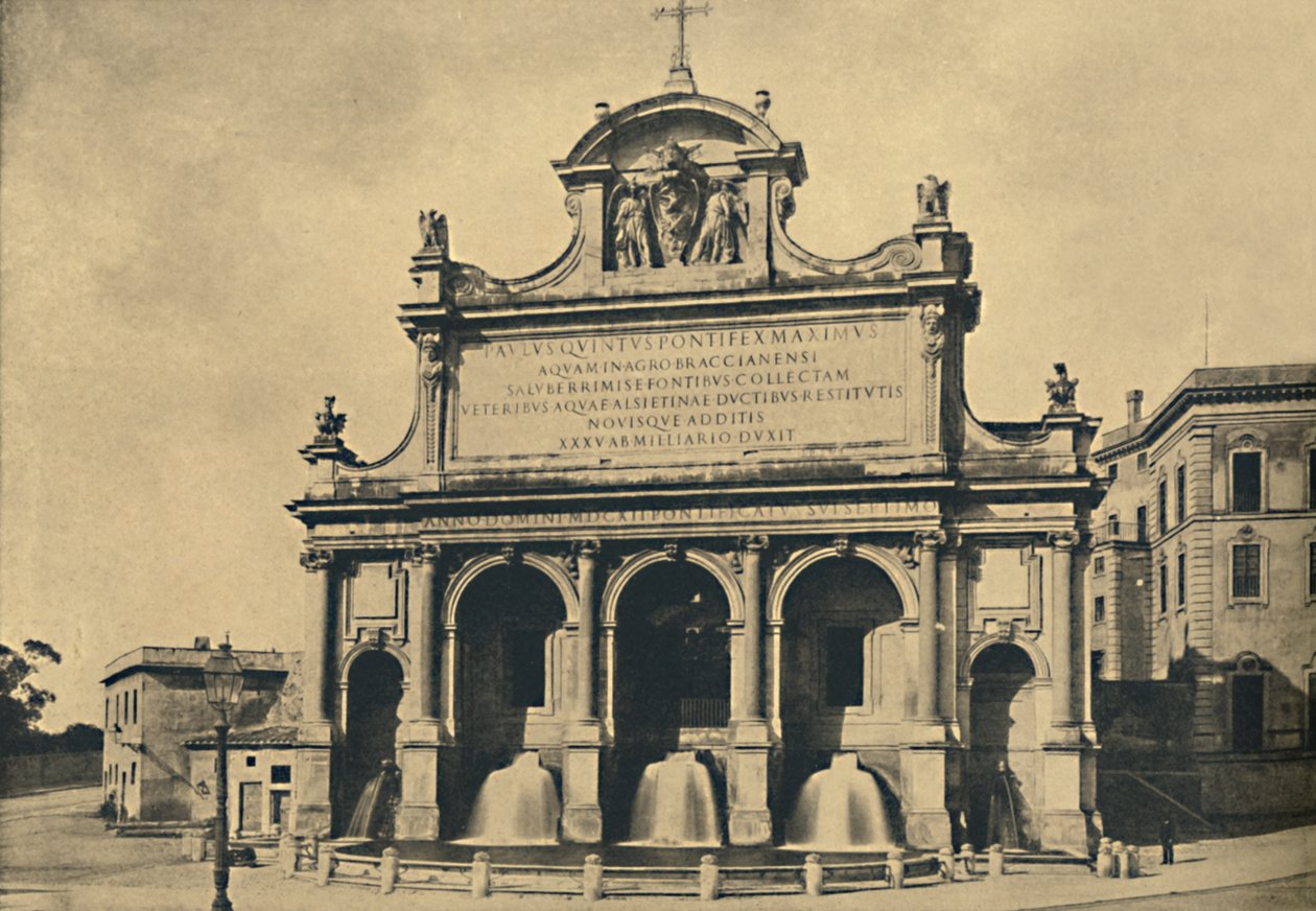 Roma - Fuente del acueducto de Pablo V, erigida según los diseños de Fontana en 1612, 1910 de Unbekannt