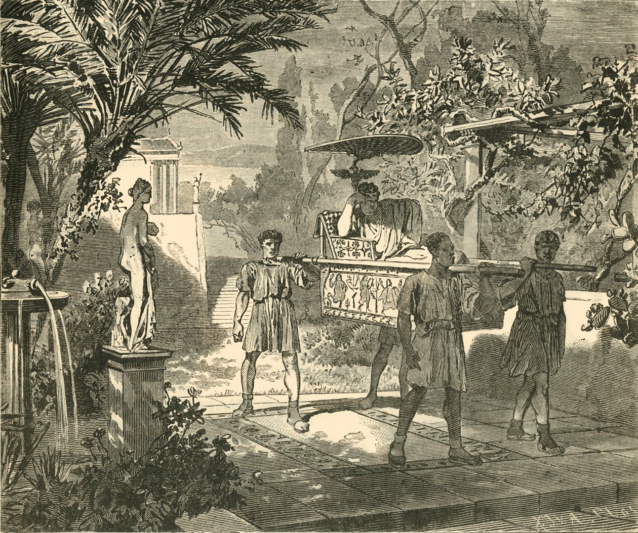 Escena de jardín romano, 1890 de Unbekannt