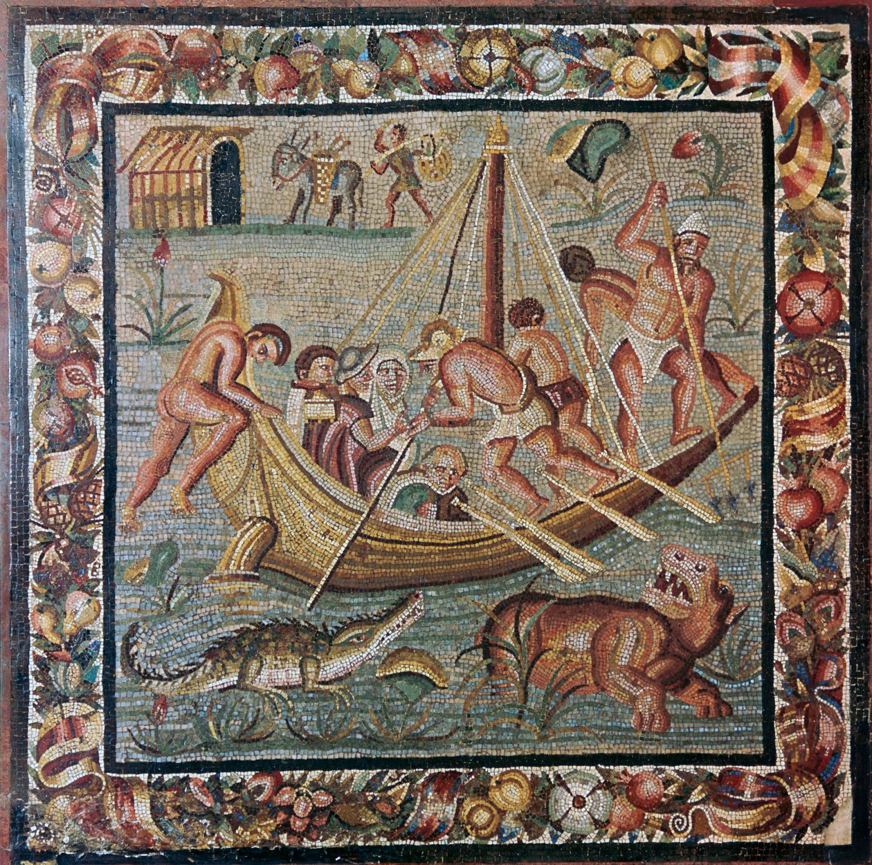 Mosaico mural romano de un ferry, siglo I de Unbekannt