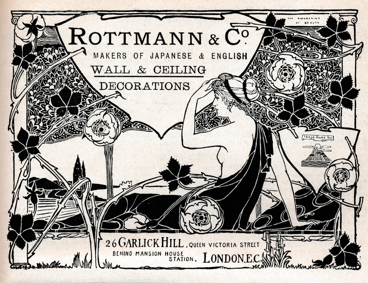 Rottmann & Co., fabricantes de decoraciones de paredes y techos japonesas e inglesas, 1897 de Unbekannt