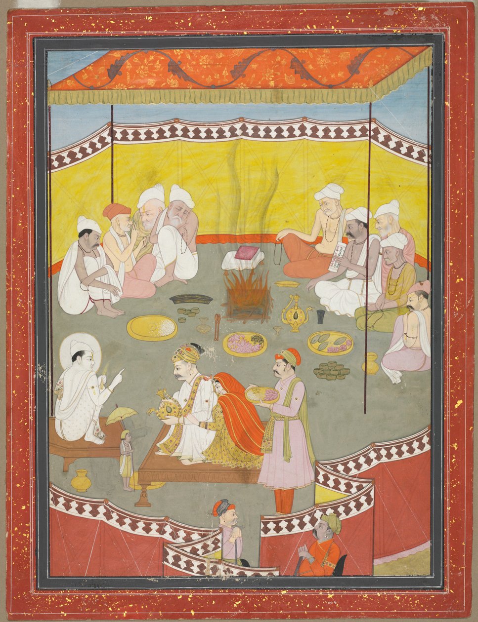 Pareja Real Distribuyendo Comidas, 1700s de Unbekannt