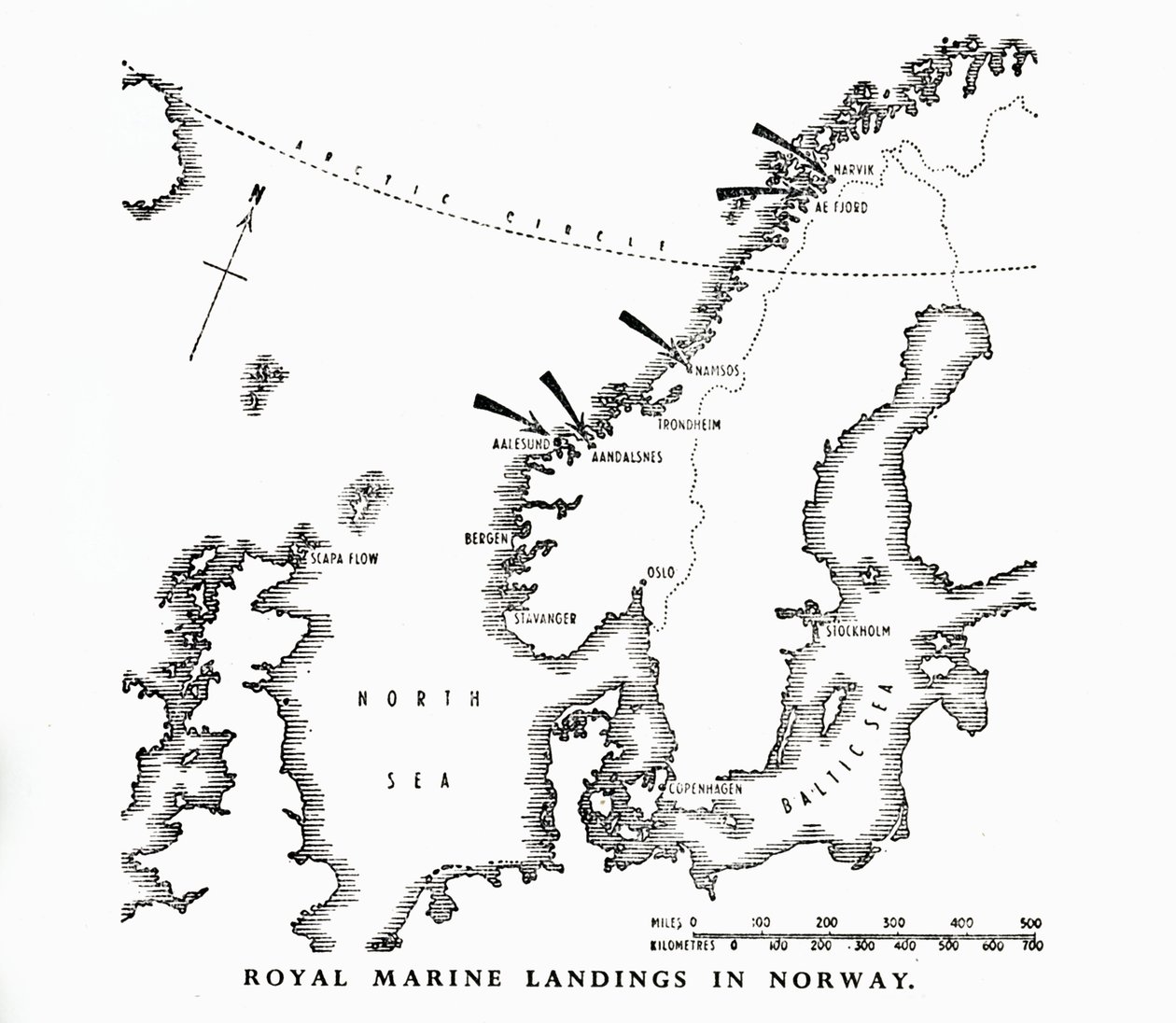 Desembarcos de los Royal Marines en Noruega, Segunda Guerra Mundial de Unbekannt