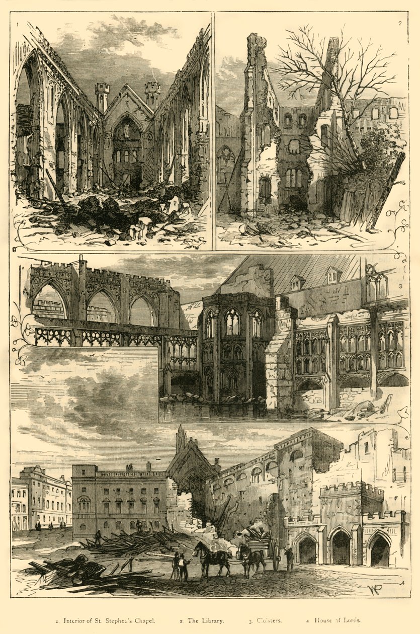 Ruinas de las Casas del Parlamento, 1881 de Unbekannt
