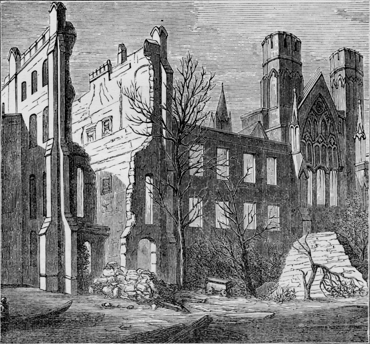 Ruinas de las Casas del Parlamento, después del incendio en 1834, c1850s de Unbekannt