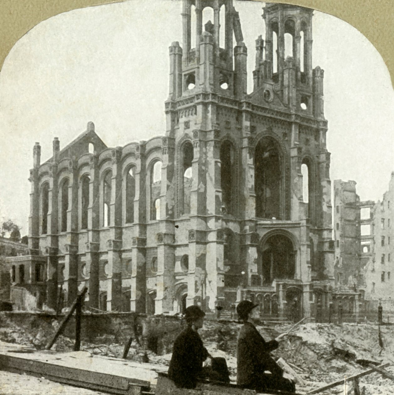 Ruinas de la sinagoga judía en Sutter St., resistió los grandes terremotos de 1865 y 1868, 1906 de Unbekannt
