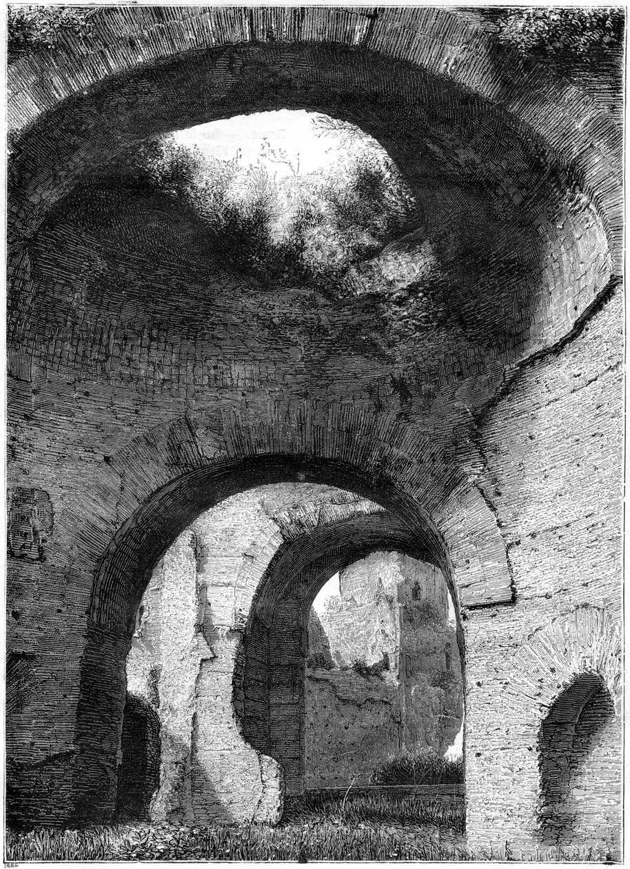 Ruinas de los baños termales de Caracalla, Roma, 1886 de Unbekannt
