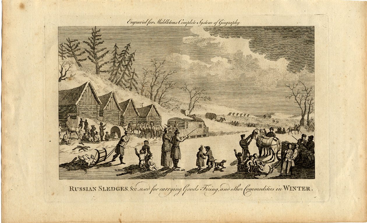 Trineos rusos en invierno de Unbekannt