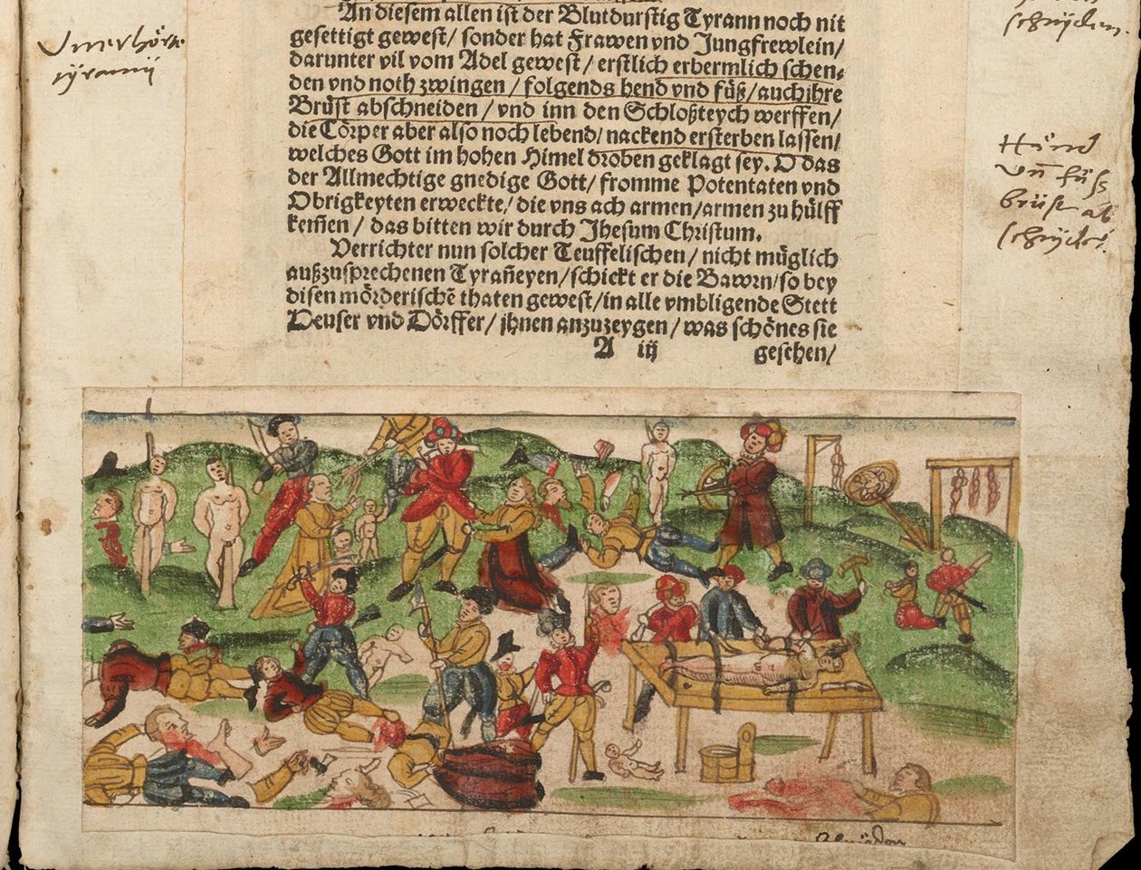 Atrocidades rusas en Livonia en 1578. De la colección de noticias de Johann Jakob Wick de Unbekannt