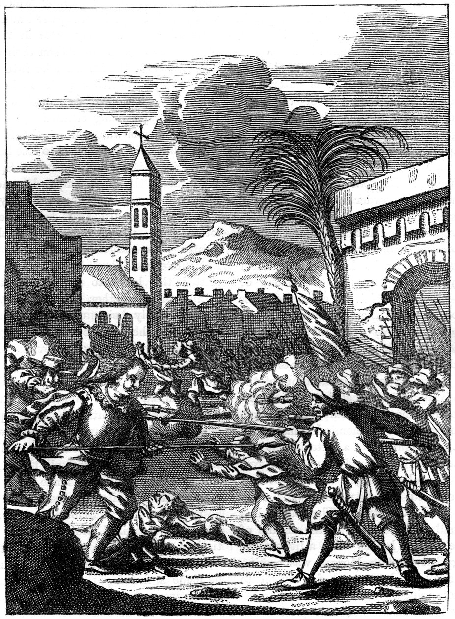 Saqueo de Puerto Príncipe, La Española, por el Capitán Morgan, 1667 c. 1880 de Unbekannt