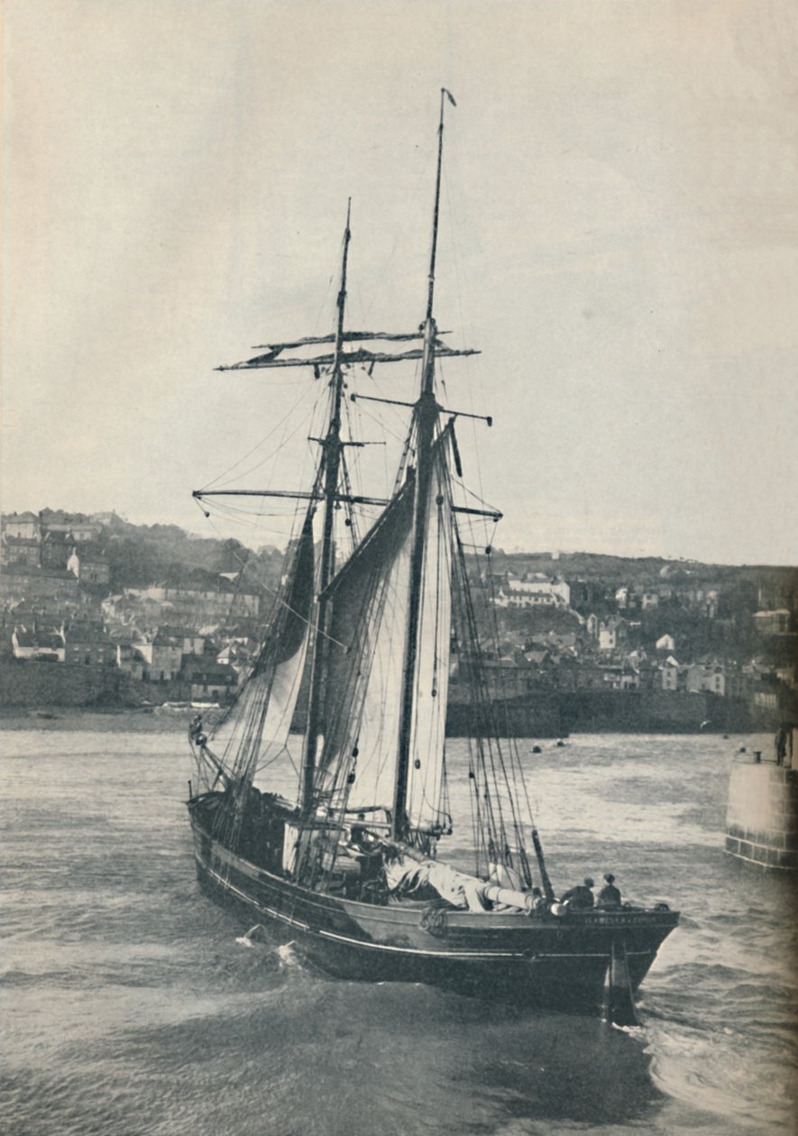 Navegando hacia el puerto de Newlyn, el Isabella, una goleta tipo Lancashire de dos mástiles, 1937 de Unbekannt