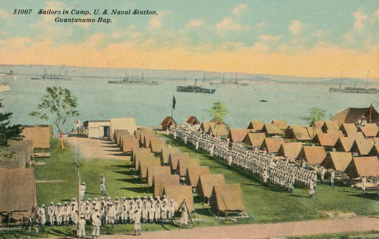 Marineros en el campamento, Estación Naval de EE.UU., Bahía de Guantánamo, c1911 de Unbekannt