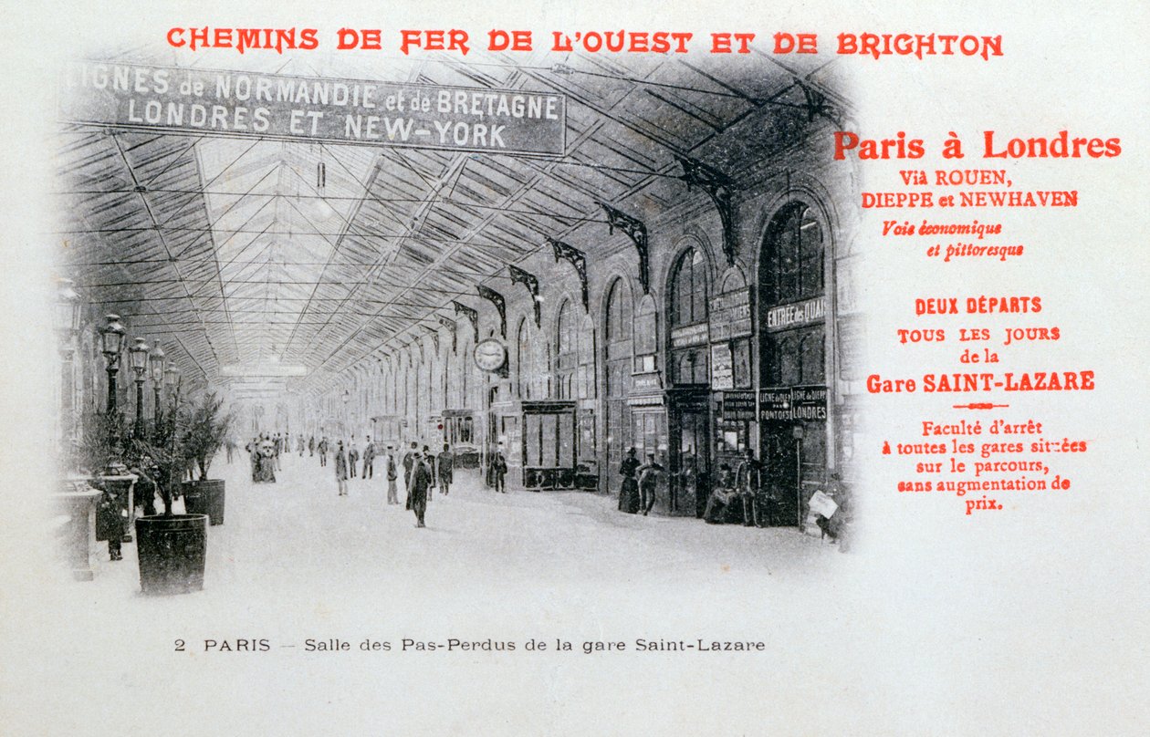 Estación Saint-Lazare, París, c1900 de Unbekannt