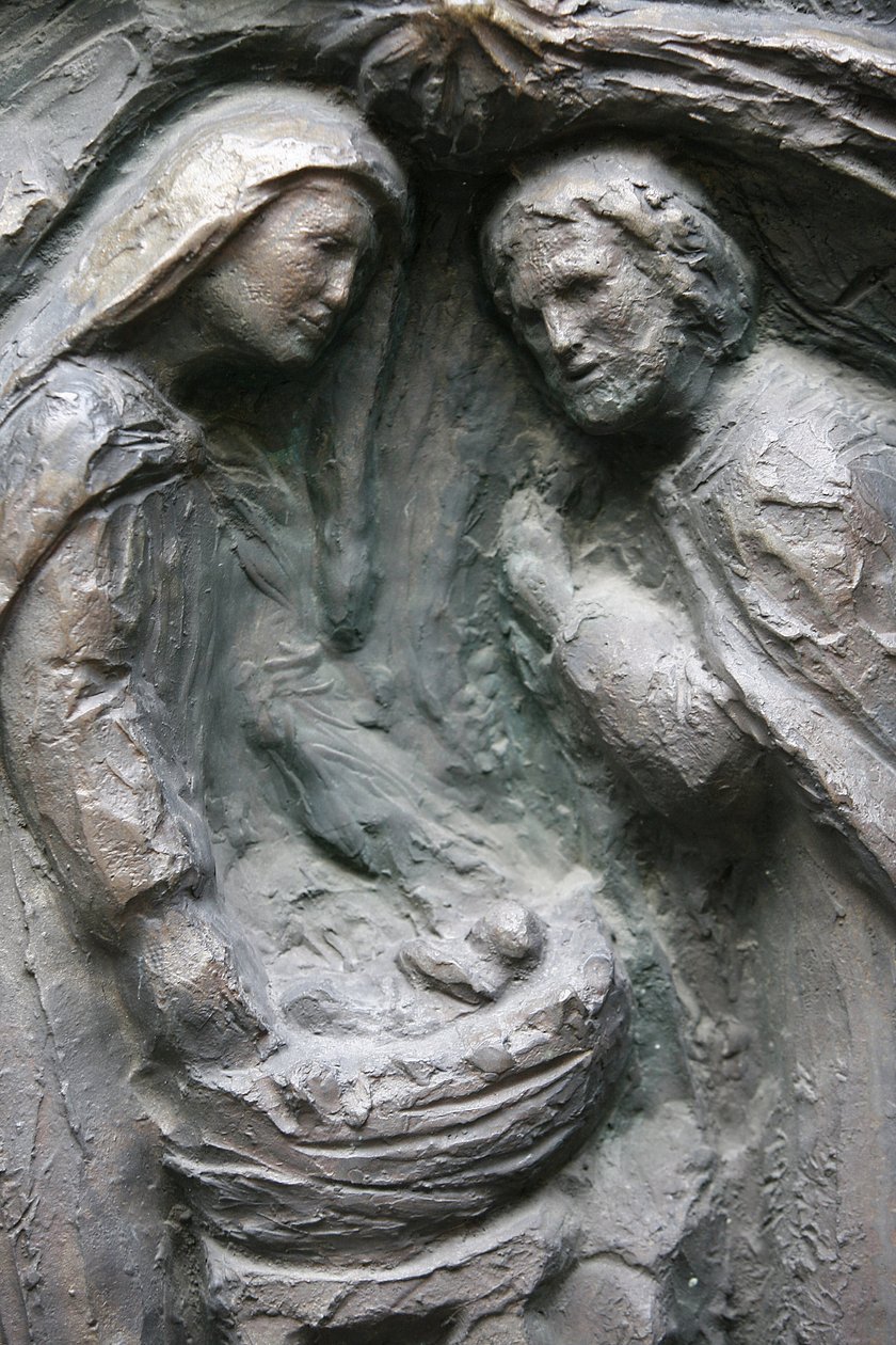 Escultura de la puerta de Notre Dame en la iglesia de Saint-Pierre de Montmartre: Natividad, París, Francia de Unbekannt