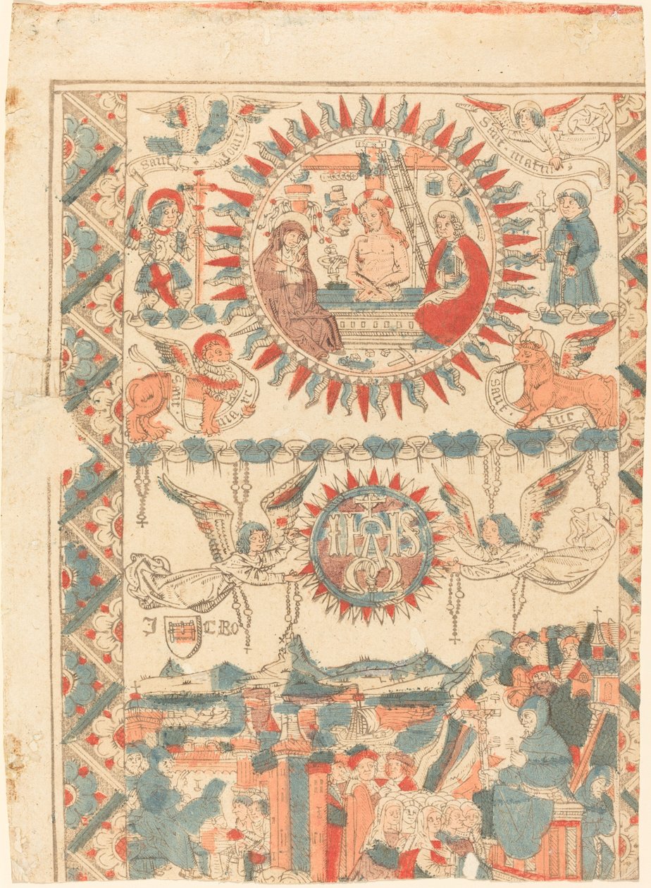 San Buenaventura llegando y predicando en Lyon, 1480-1490 de Unbekannt