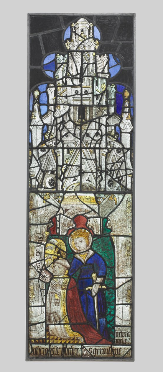 Santa Catalina con un donante masculino arrodillado, 1400s de Unbekannt