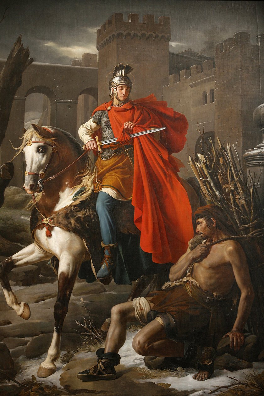 Catedral de Saint-Gatien pintura: San Martín compartiendo su capa, Tours, Francia de Unbekannt
