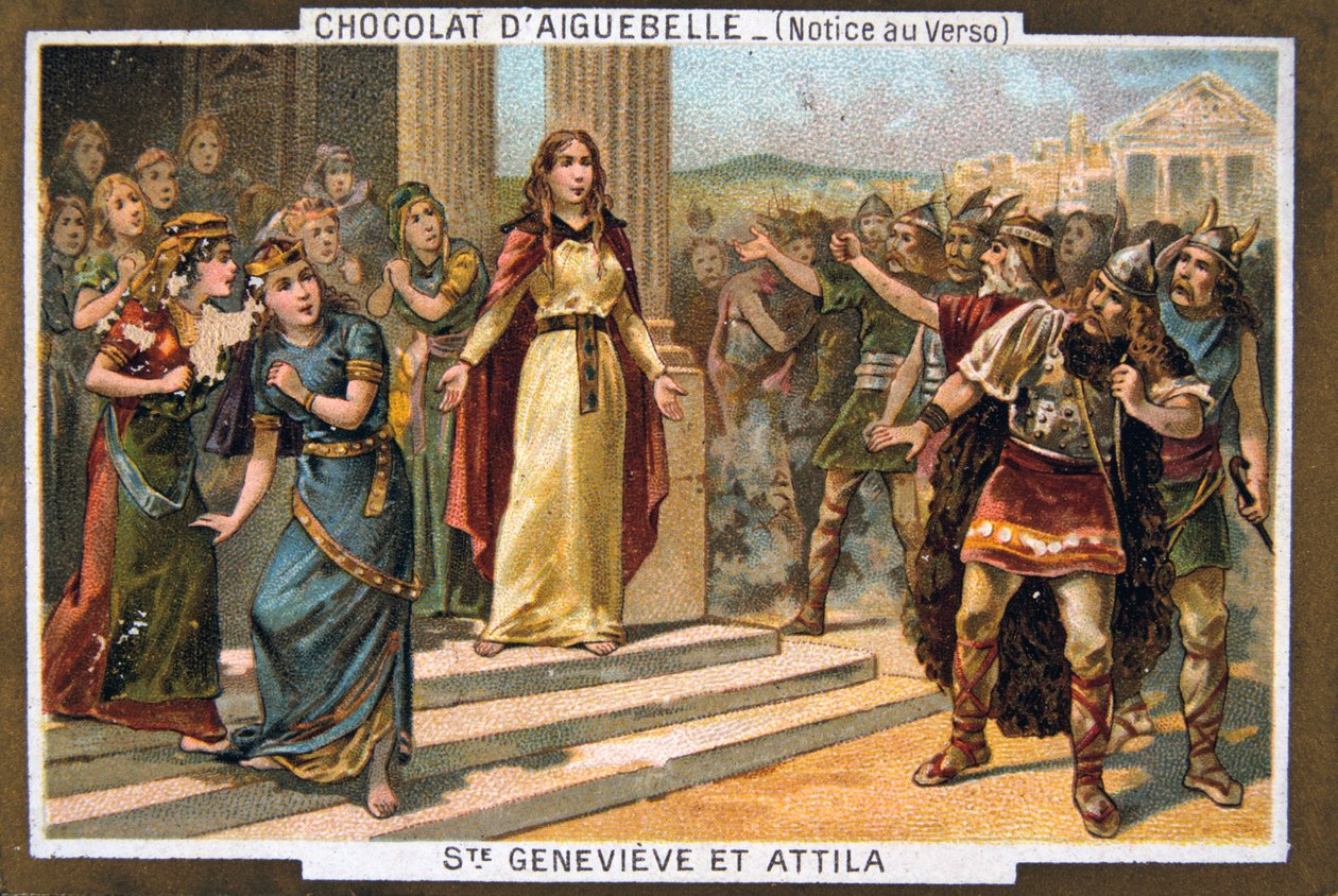 Santa Genoveva y Atila de Unbekannt