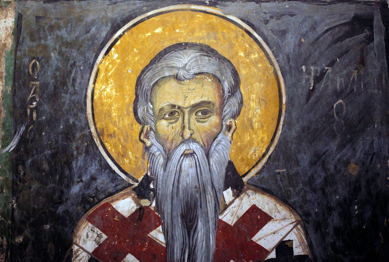 San Iraklion (Heraklion) fresco bizantino del monasterio Agios Ioannis Lampadistis, San Juan Lampadistis siglo XI Chipre Iglesias pintadas sitio UNESCO Troodos, Chipre de Unbekannt