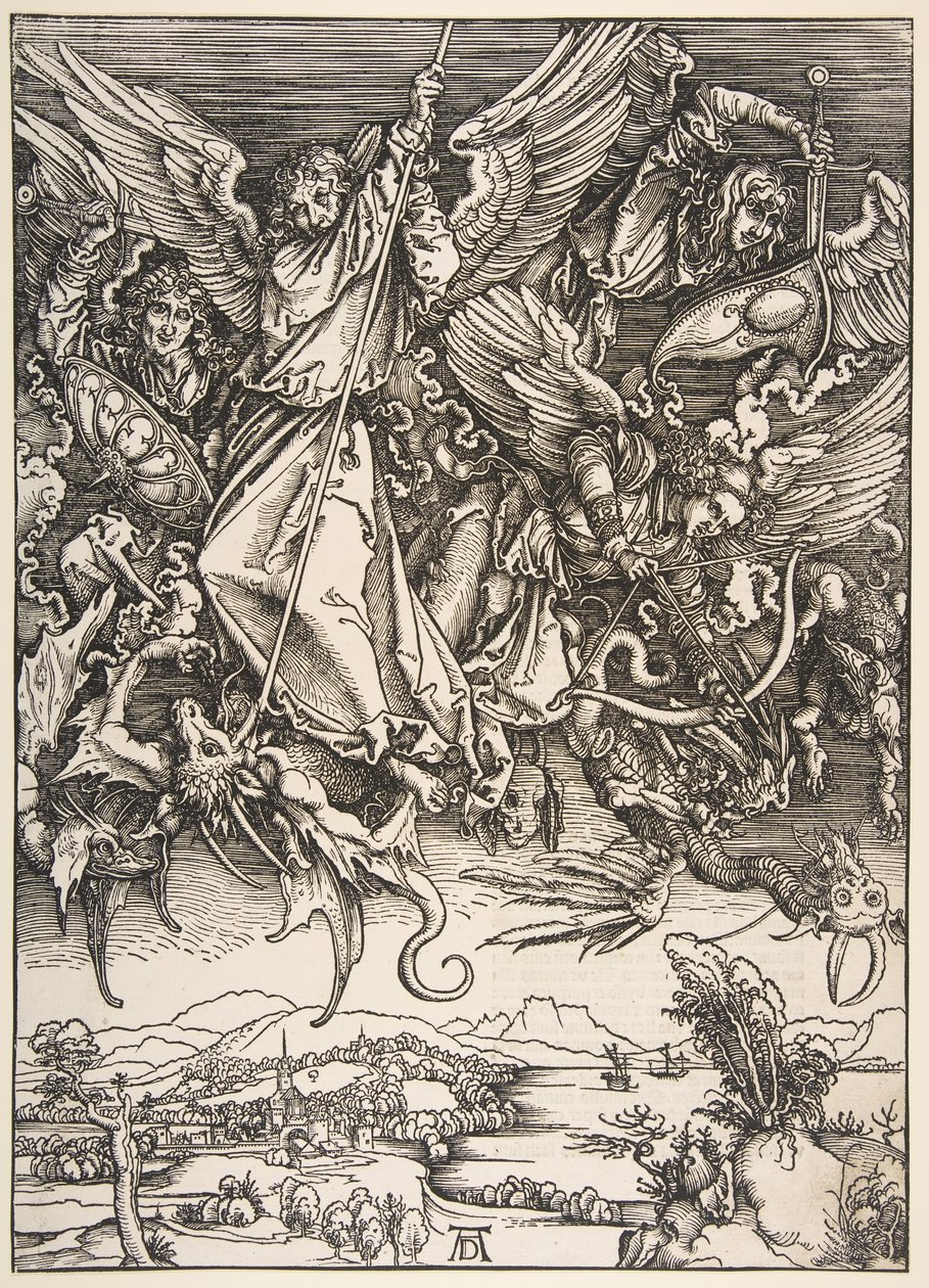 San Miguel luchando contra el dragón, del Apocalipsis de Unbekannt
