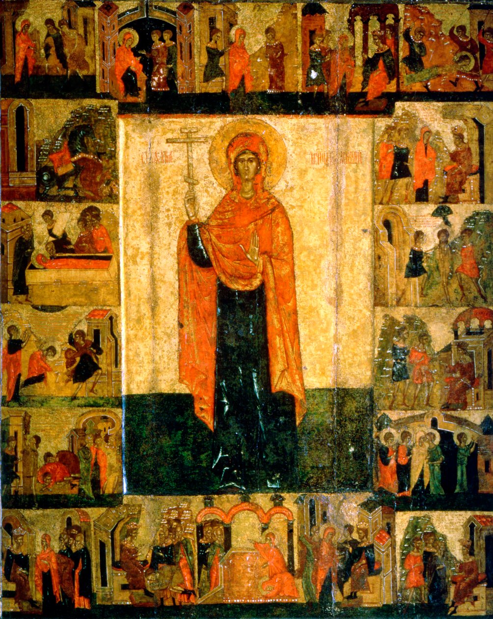 Santa Paraskeva Pyatnitsa con escenas de su vida, siglo XV de Unbekannt