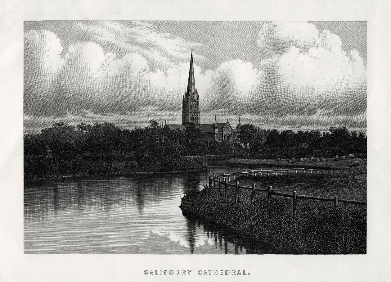 Catedral de Salisbury, Wiltshire, Inglaterra, siglo XIX de Unbekannt
