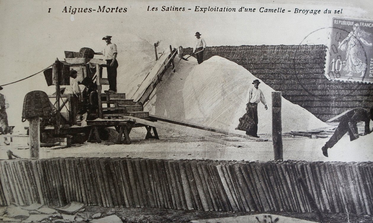 Salinas, Camarga, Aigues-Mortes, Provenza, Francia (foto en blanco y negro) de Unbekannt