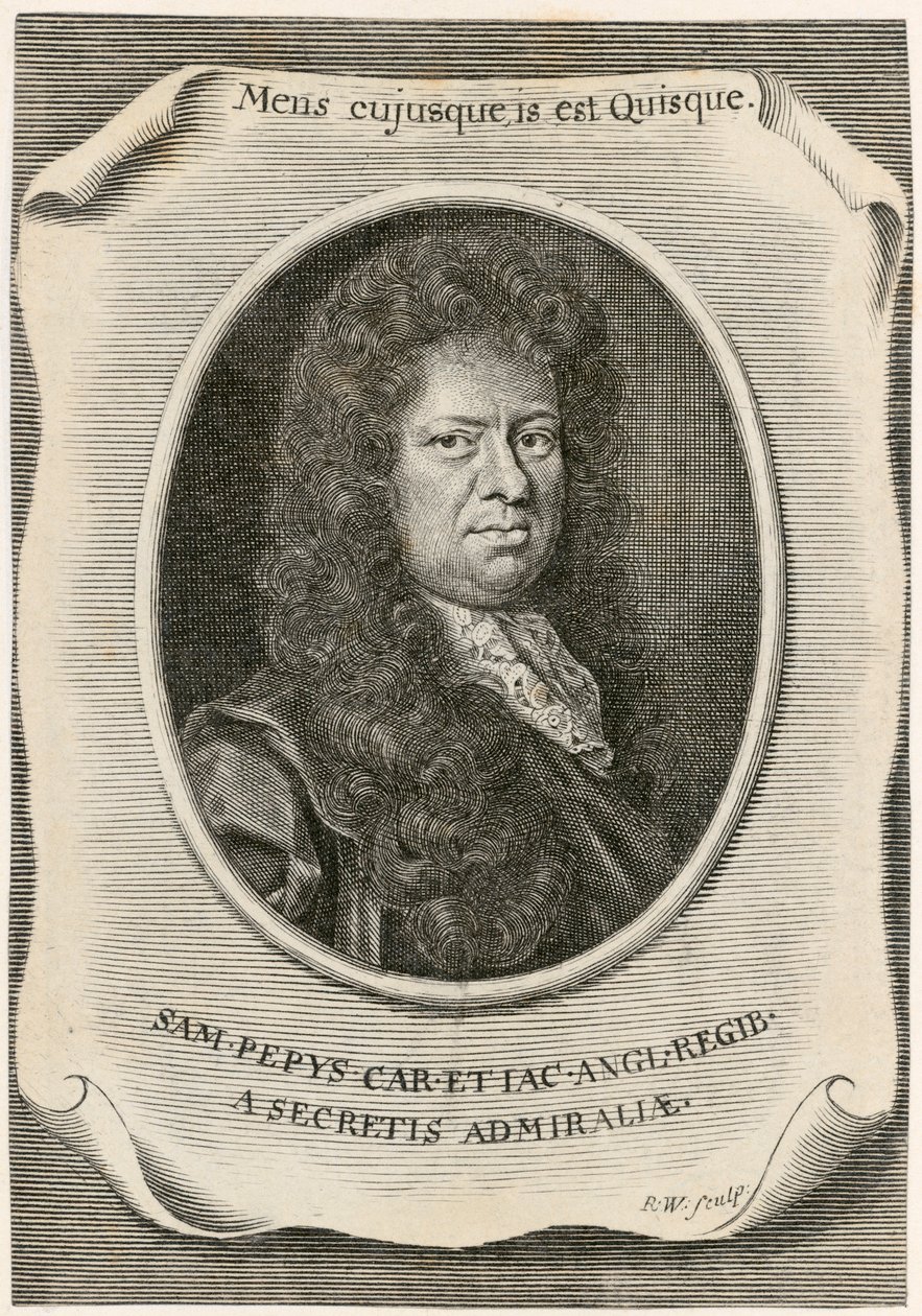 Samuel Pepys, secretario inglés de la Junta de la Marina y diarista, 1666 de Unbekannt