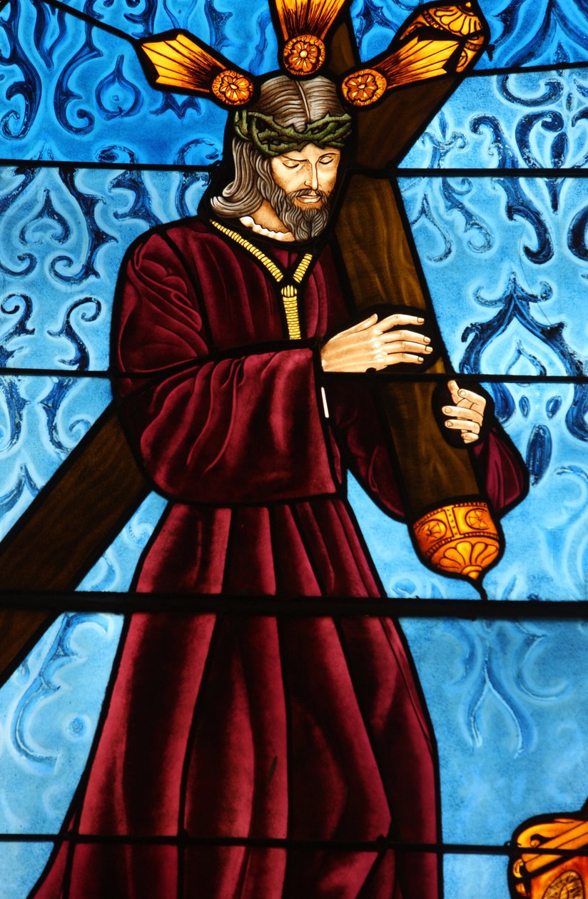 Iglesia de San Jerónimo. Vidriera. Jesús cargando su cruz Madrid España de Unbekannt