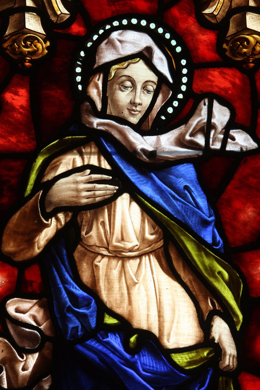 Iglesia de San Jerónimo. Vidriera. Virgen María, Madrid, España de Unbekannt