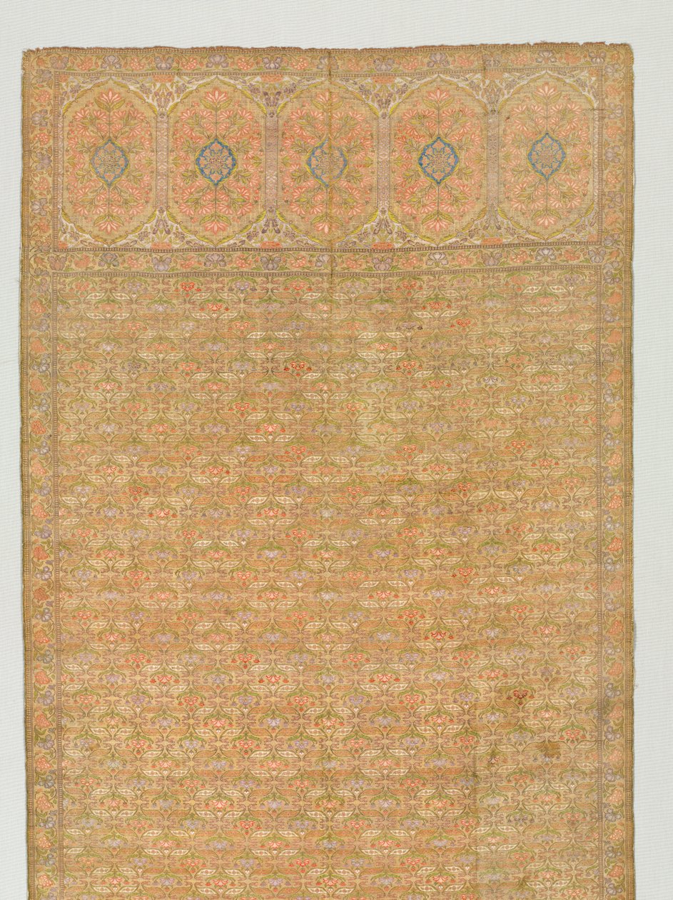 Faja con campo floral y paneles finales sobre un fondo dorado, 1700s de Unbekannt