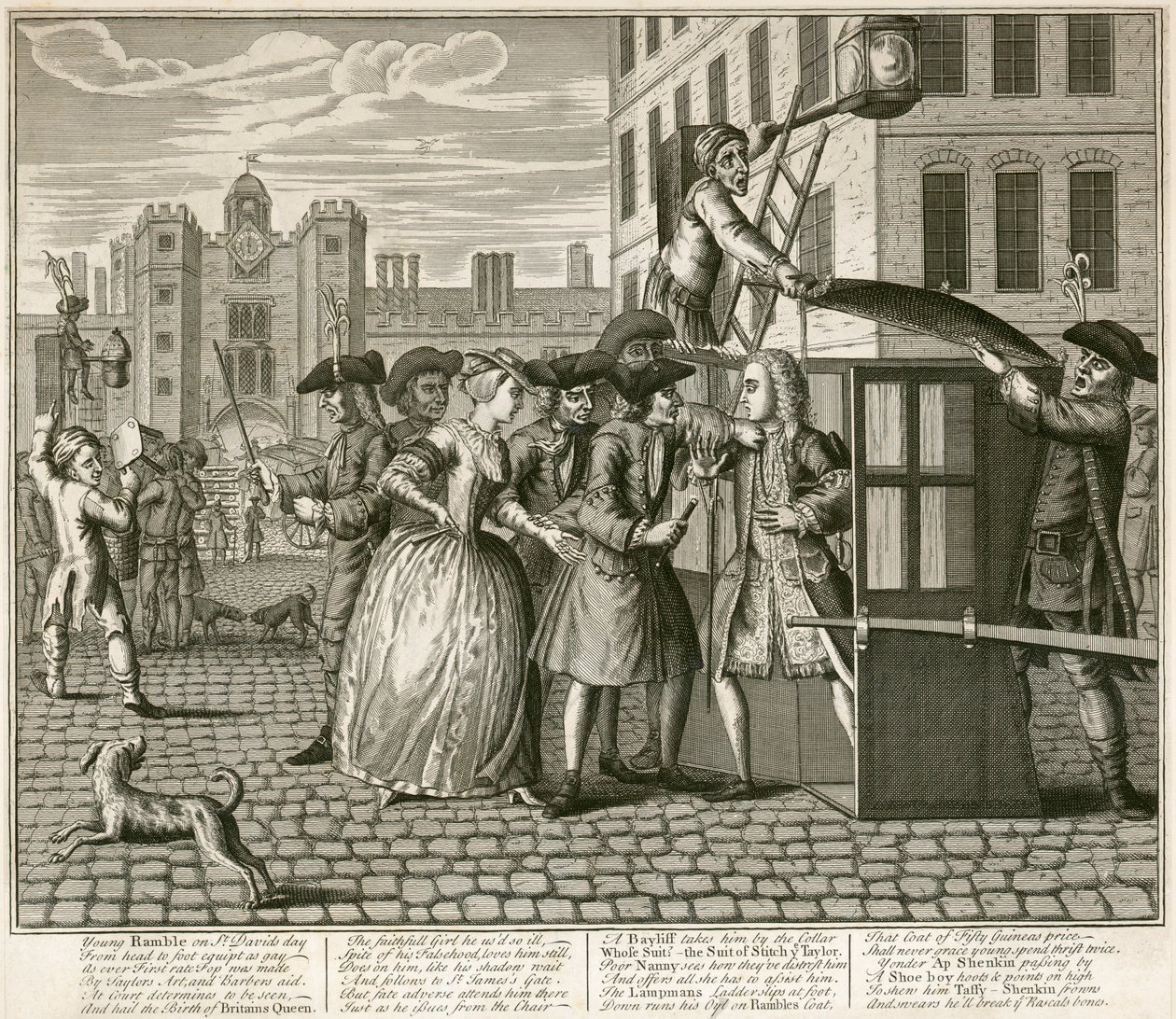 Impresión satírica que representa el Palacio de St James, Londres, 1740 de Unbekannt